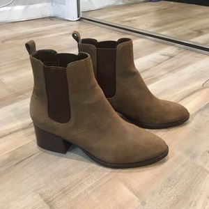 Tan suede booties